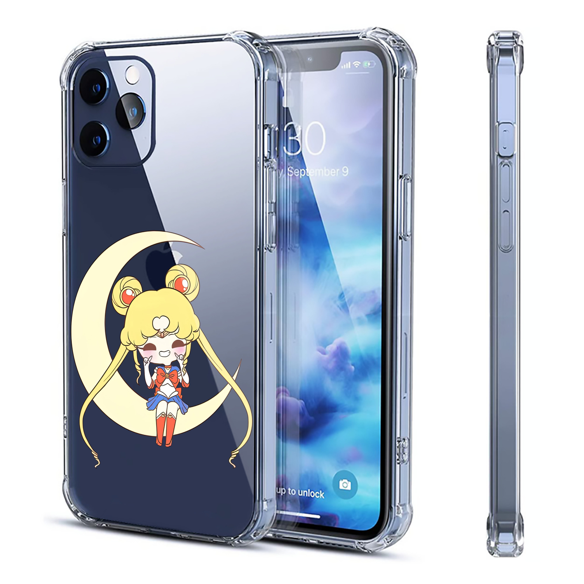 （画像用） 美少女戦士セーラームーン 月野 うさぎ つきの うさぎ Sailor Moon Tsukino Usagi 【iPhone 12シリーズ対応】透明スマホケース（クリアソフトケース）